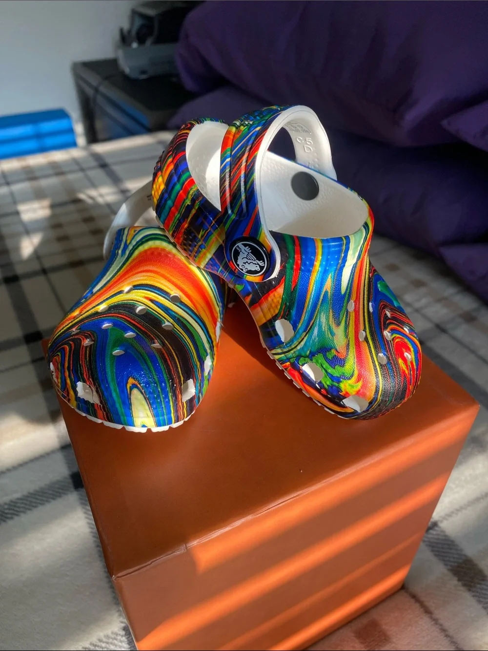 CROCS Kids Multicolor Swirl Clog with White Interior